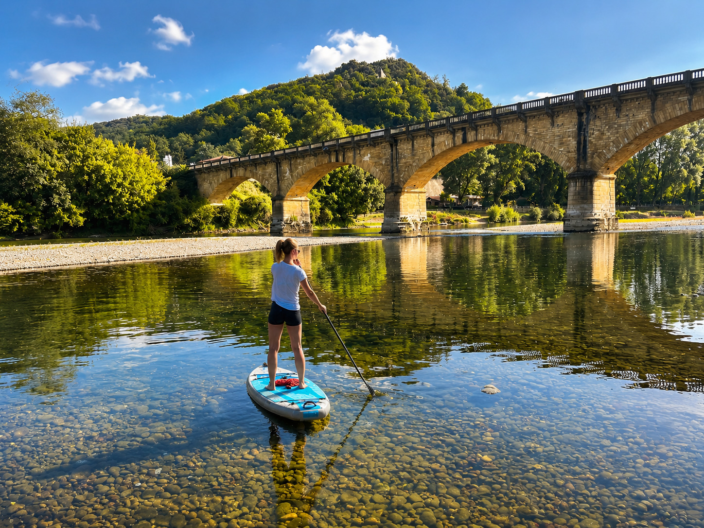 Paddle au pont de Saint Julien de Lampon